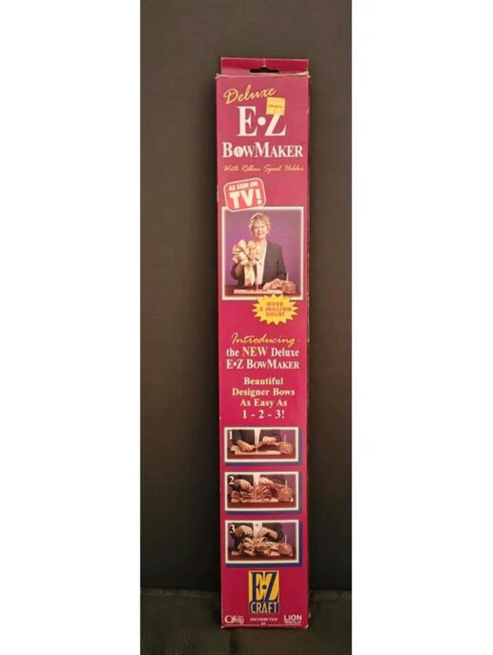 Deluxe EZ Bow Maker With Ribbon Spool Holder Vintage As Seen on TV-EZ Craft